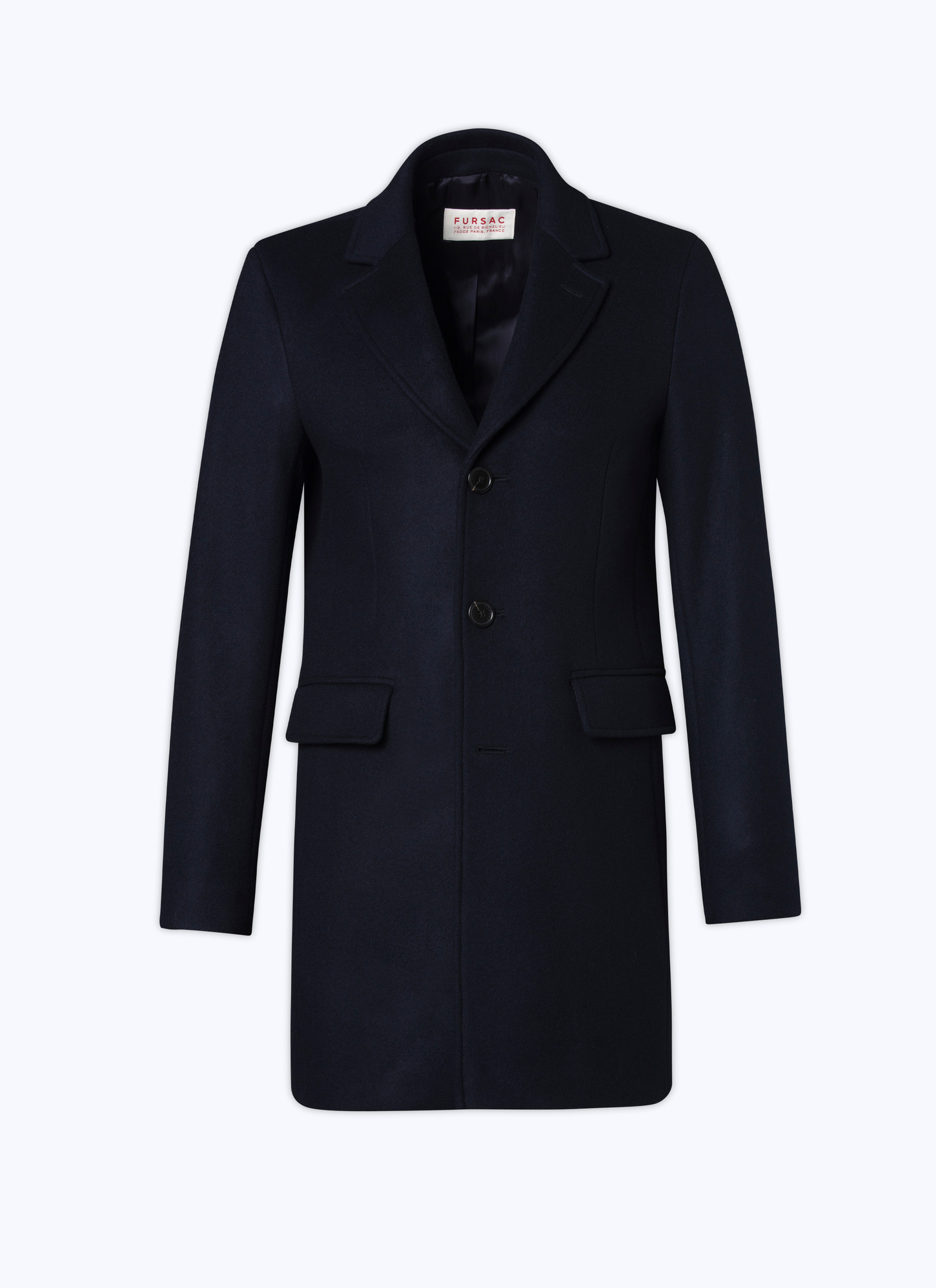 Manteau Mi Long Bleu Marine Cachemire Homme Fursac M3AKOM RM31 31