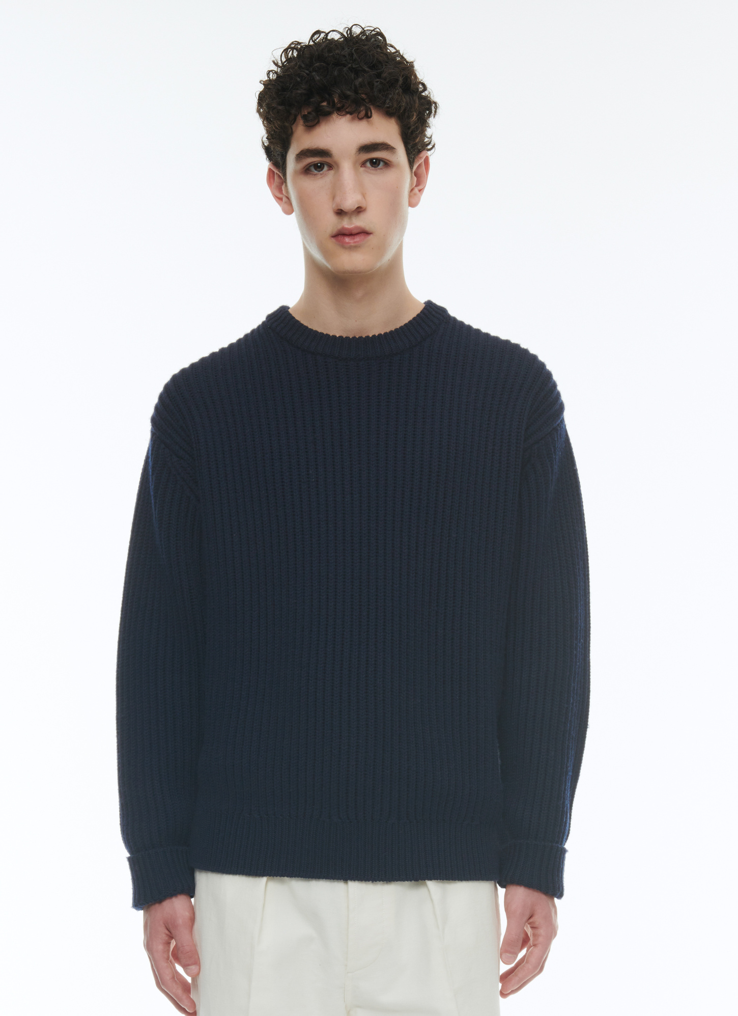 Pull Col Rond Bleu Marine Homme Fursac A Conf Ca D