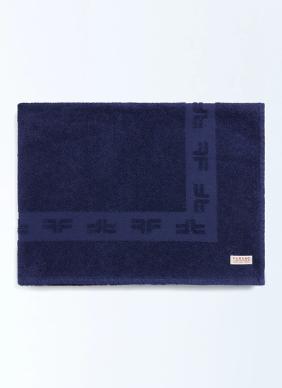 Fursac men's accessory - Navy blue cotton beach towel B3FAGE-FR10-D030