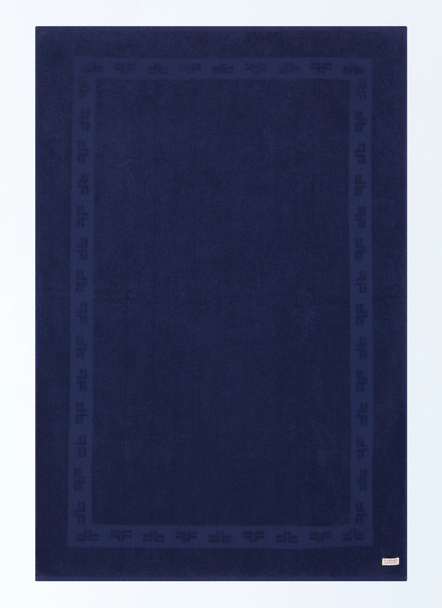 Fursac men's accessory - Navy blue cotton beach towel B3FAGE-FR10-D030