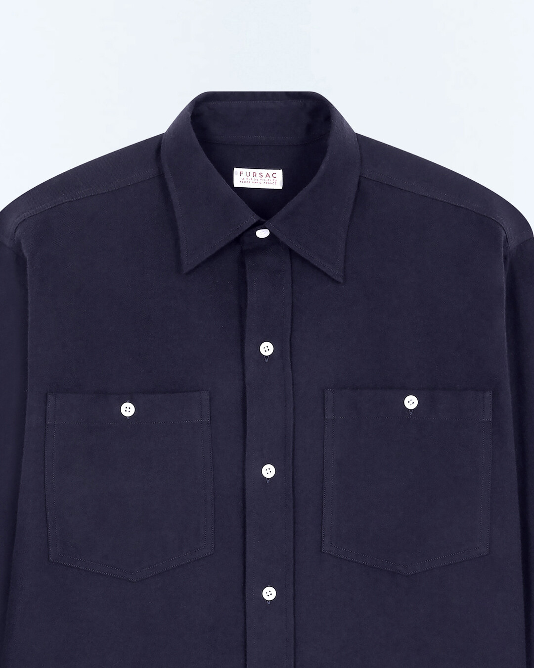 American placketThe most casual, with a stitched-on placket