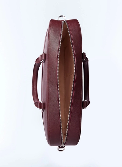 Men's red, bordeaux saffiano leather bag Fursac - B3FIEF-FB03-C014