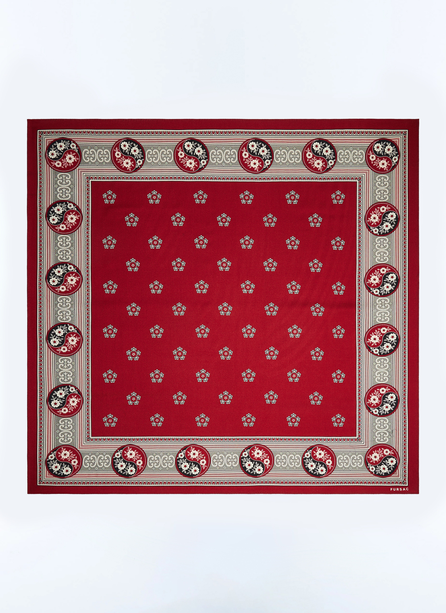 Bandana homme bordeaux laine vierge et soie Fursac - D1DAND-ER26-C014