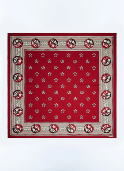 Men's bandana burgundy virgin wool and silk Fursac - D1DAND-ER26-C014
