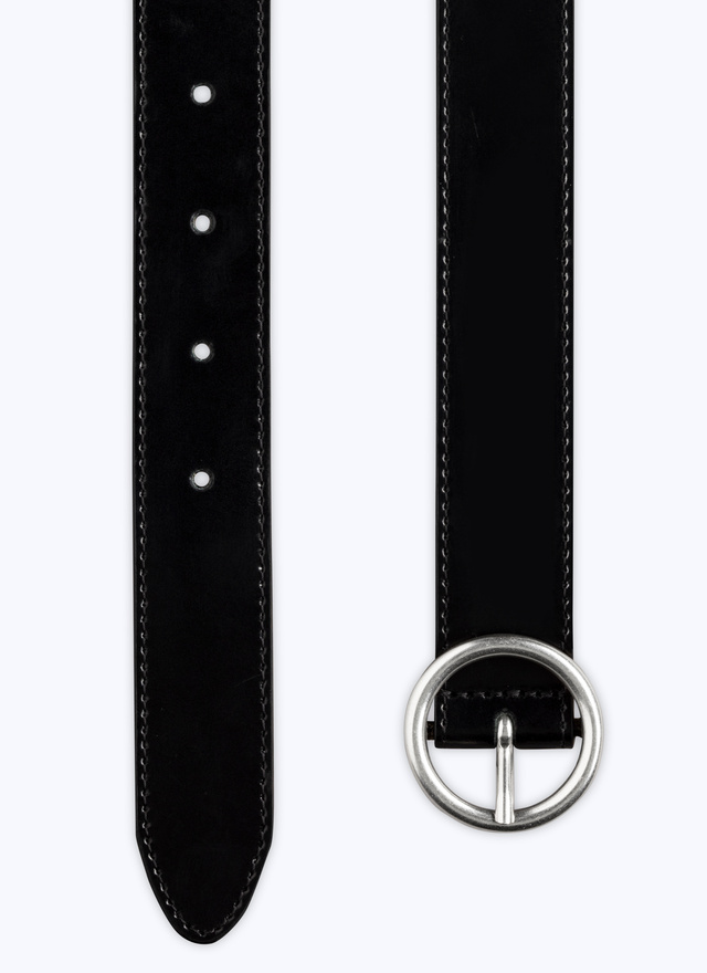 Men's belt black calf leather Fursac - E2CEIN-VE13-20