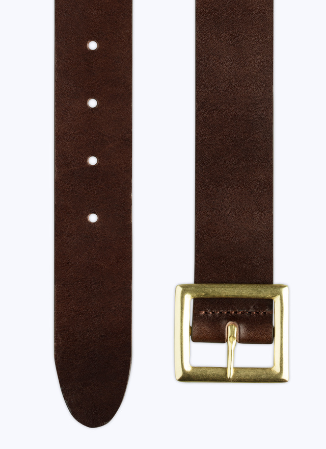Men's belt brown calf leather Fursac - 22EE2CEIN-VE12/19
