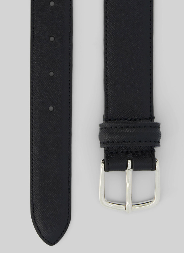 Men's saffiano black leather belt Fursac - PERE2CEIN-RE03/20