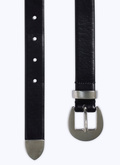 Black smooth leather Western belt - E2CEIN-BL10-20