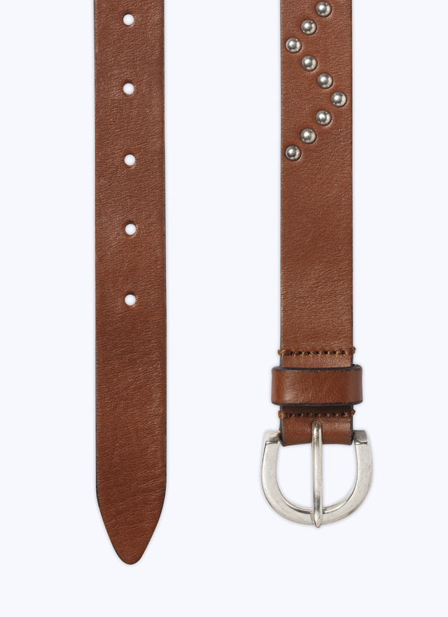 Men's belt brown calfskin leather Fursac - E2CEIN-CL03-G018