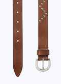 Calfskin leather belt with studs - E2CEIN-CL03-G018