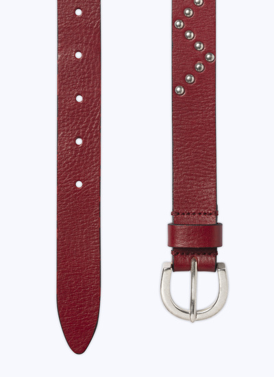 Men's belt red calfskin leather Fursac - E2CEIN-CL03-C006