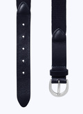 Cotton and leather knitted belt - E2CEIN-DL06-D030