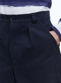 Bermuda en toile de coton bleu marine - 23EP3BASY-BP11/31