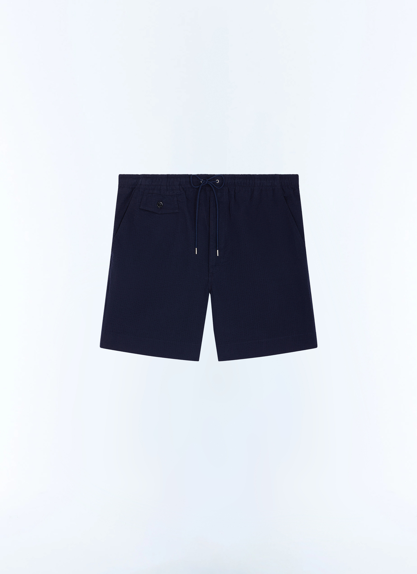 Bermuda bleu homme seersucker de coton biologique Fursac - P3JORT-JX13-D030