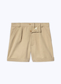 Beige cotton canvas bermuda shorts - 23EP3BASY-BP11/06