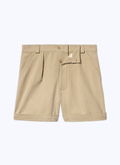 Beige cotton canvas bermuda shorts - P3BASY-BP11-06