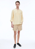 Beige cotton canvas bermuda shorts - P3BASY-BP11-06