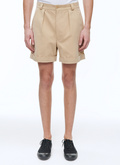 Beige cotton canvas bermuda shorts - P3BASY-BP11-06