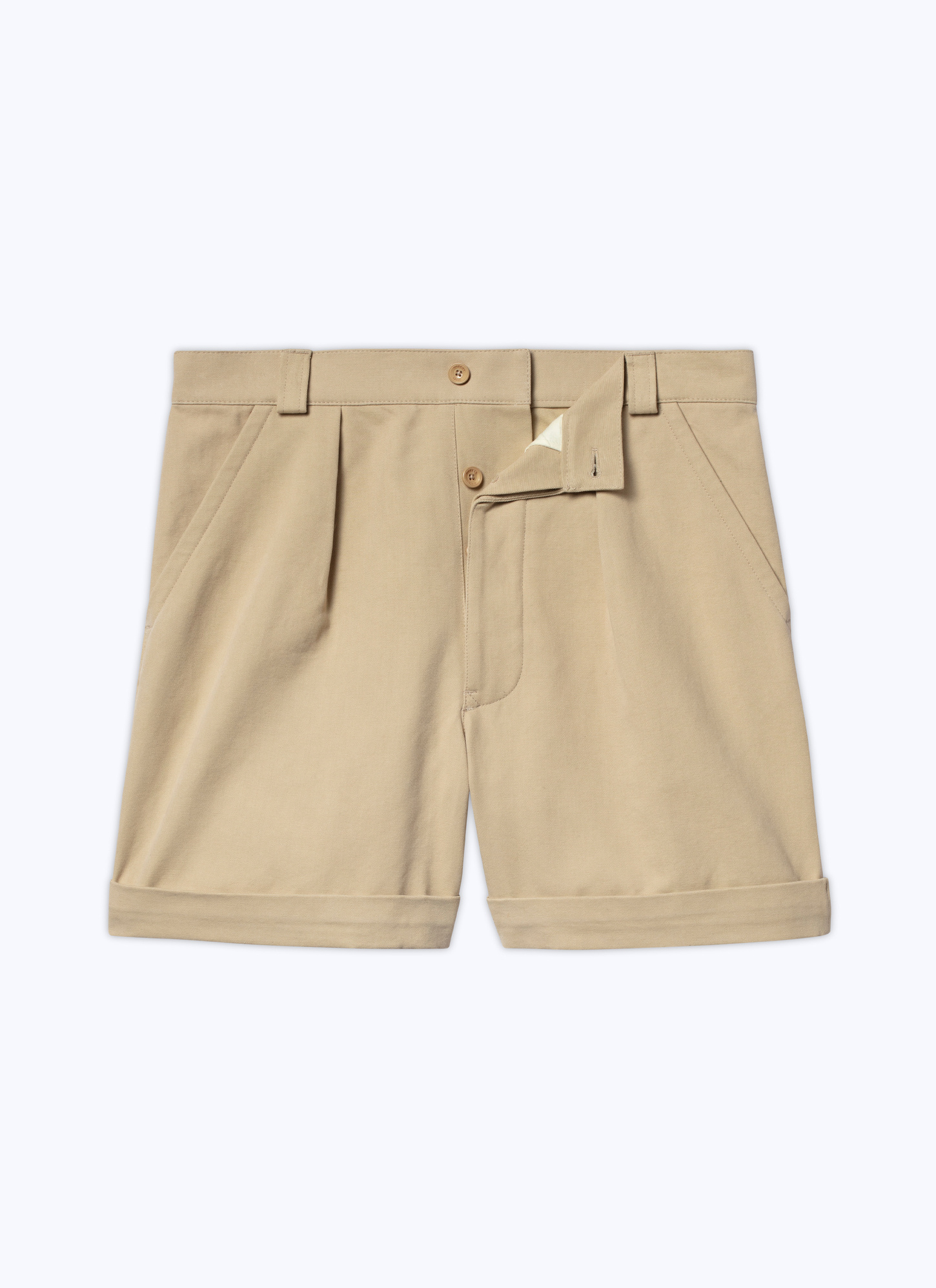 Men's beige, ecru cotton canvas bermuda shorts Fursac - P3BASY-BP11-06