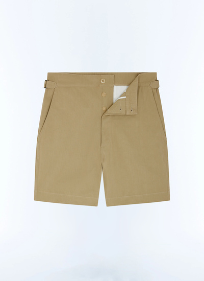 Men's beige, ecru cotton serge bermuda shorts Fursac - P3FARI-FP03-A008