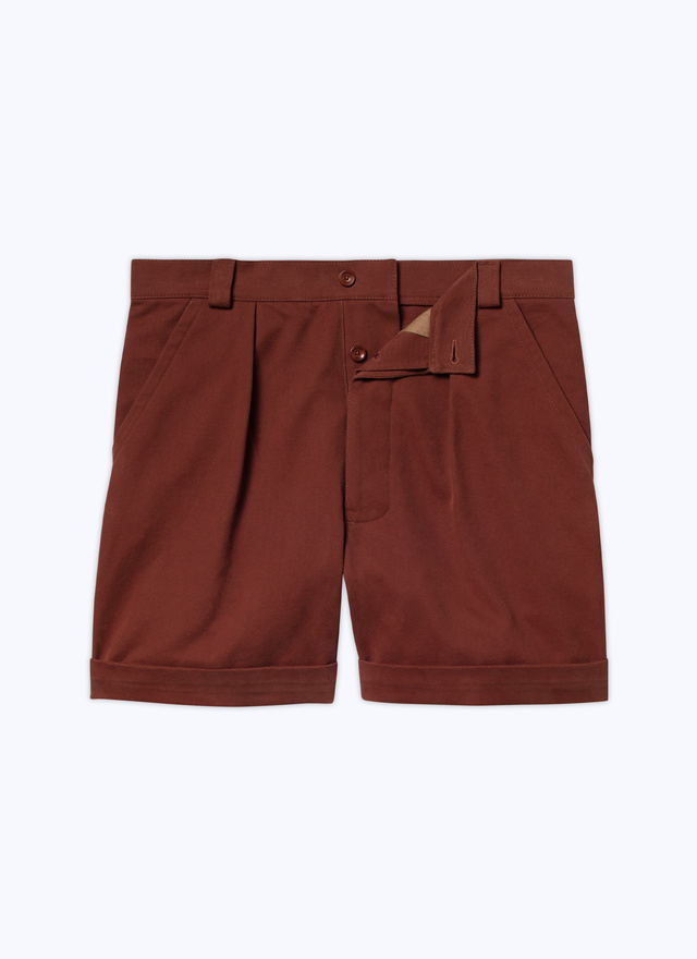 Men's brown cotton canvas bermuda shorts Fursac - 23EP3BASY-BP11/64