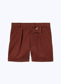 Brown cotton canvas bermuda shorts - 23EP3BASY-BP11/64