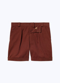 Brown cotton canvas bermuda shorts - P3BASY-BP11-64