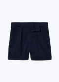 Navy blue cotton canvas bermuda shorts - 23EP3BASY-BP11/31