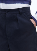 Navy blue cotton canvas bermuda shorts - 23EP3BASY-BP11/31