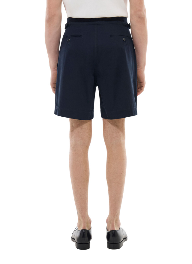 Men's blue, navy blue cotton serge bermuda shorts Fursac - P3FARI-FP03-D030