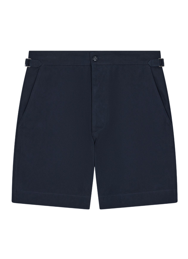 Men's bermuda shorts navy blue cotton serge Fursac - P3FARI-FP03-D030