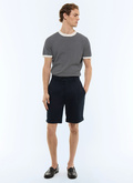 Straight cotton twill Bermudas - P3JARI-FP03-D030