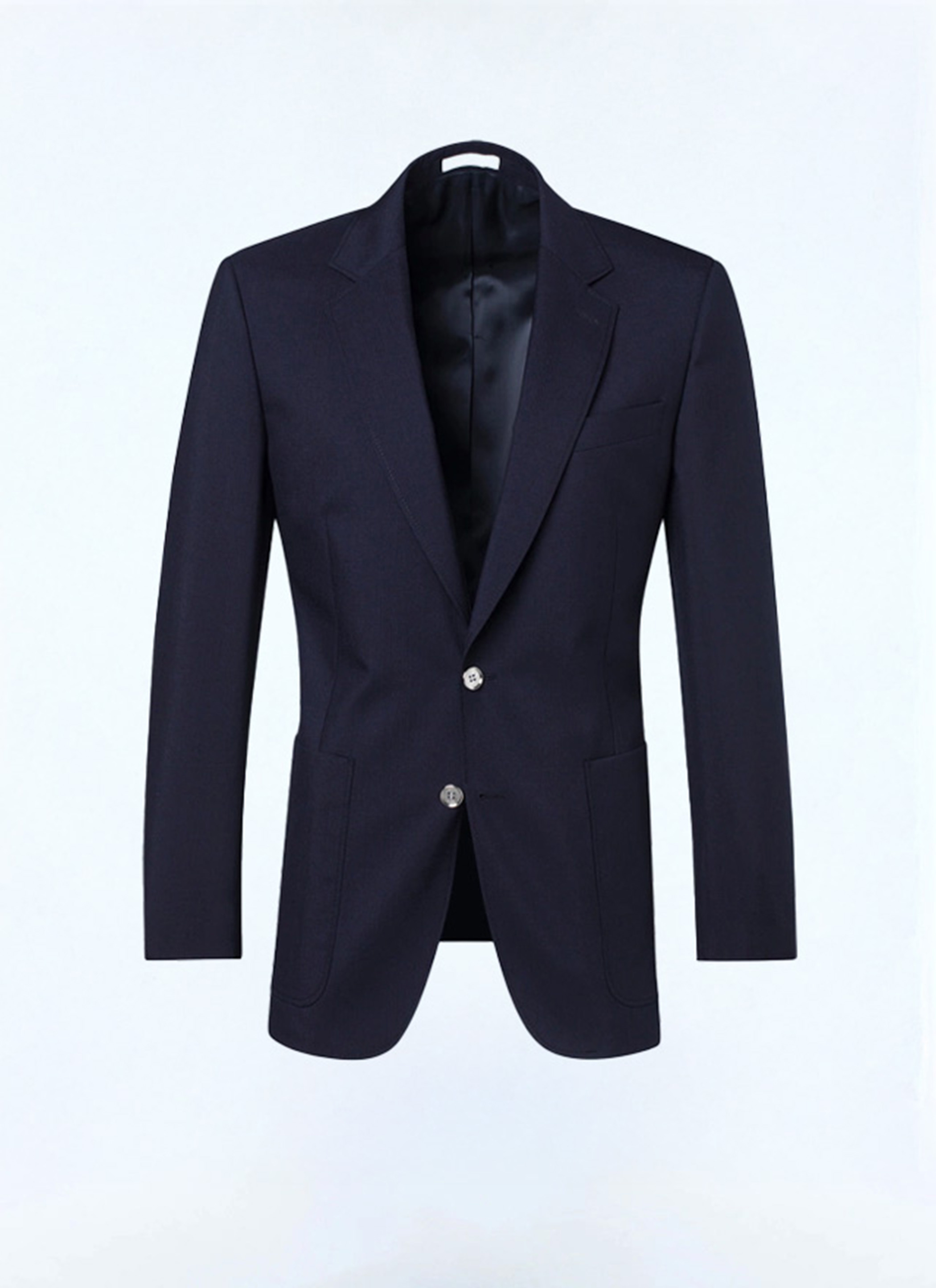 FURSAC - Blazer en toile de laine biologique - Homme - Taille 60 - Bleu - Coupe Ajustée