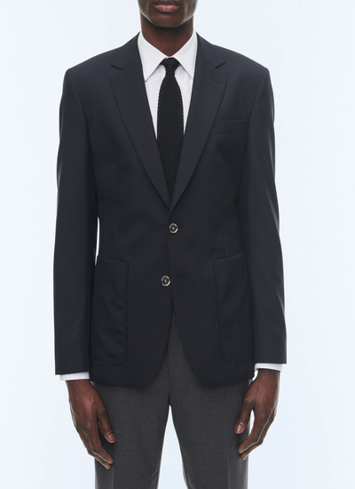 Blazer homme bleu marine toile de laine vierge Fursac - B3BAXA-BV01-30