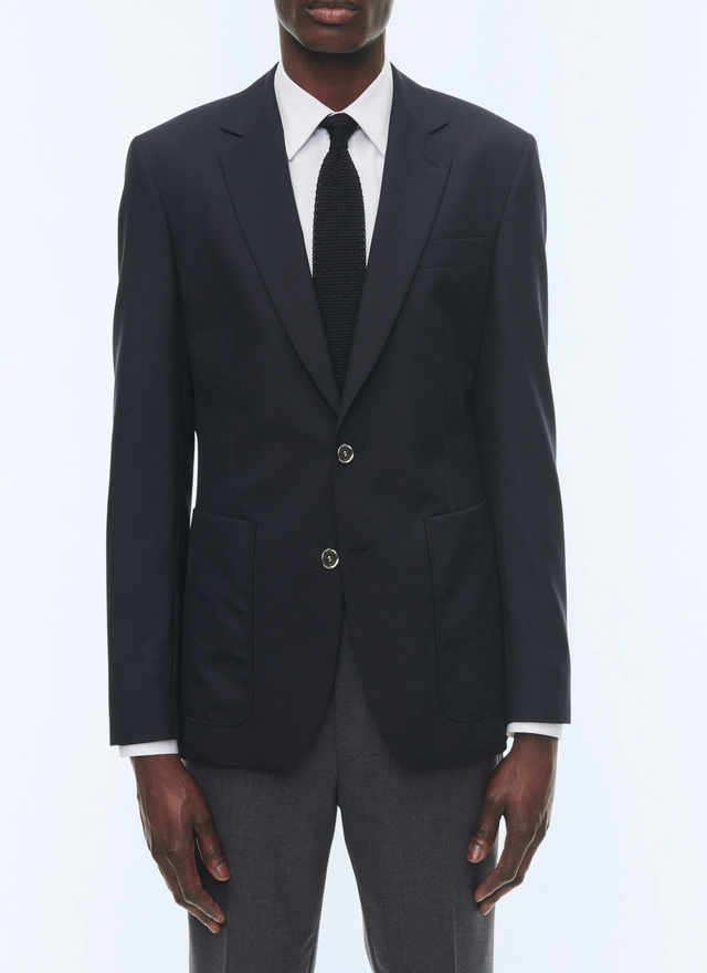 Blazer homme bleu marine toile de laine vierge Fursac - B3BAXA-BV01-30