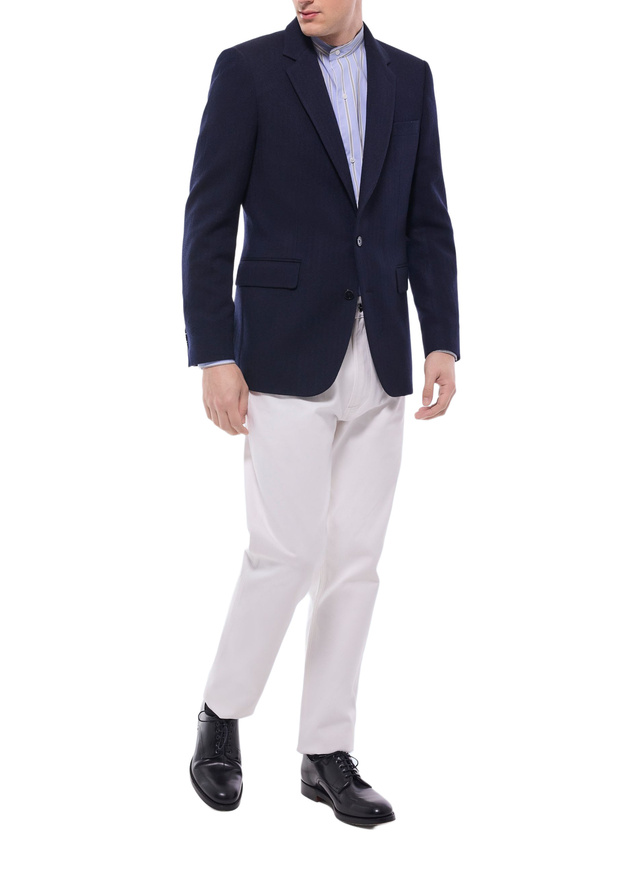 Men's navy blue virgin wool and cashmere Fursac - V3GAFA-GV11-D030