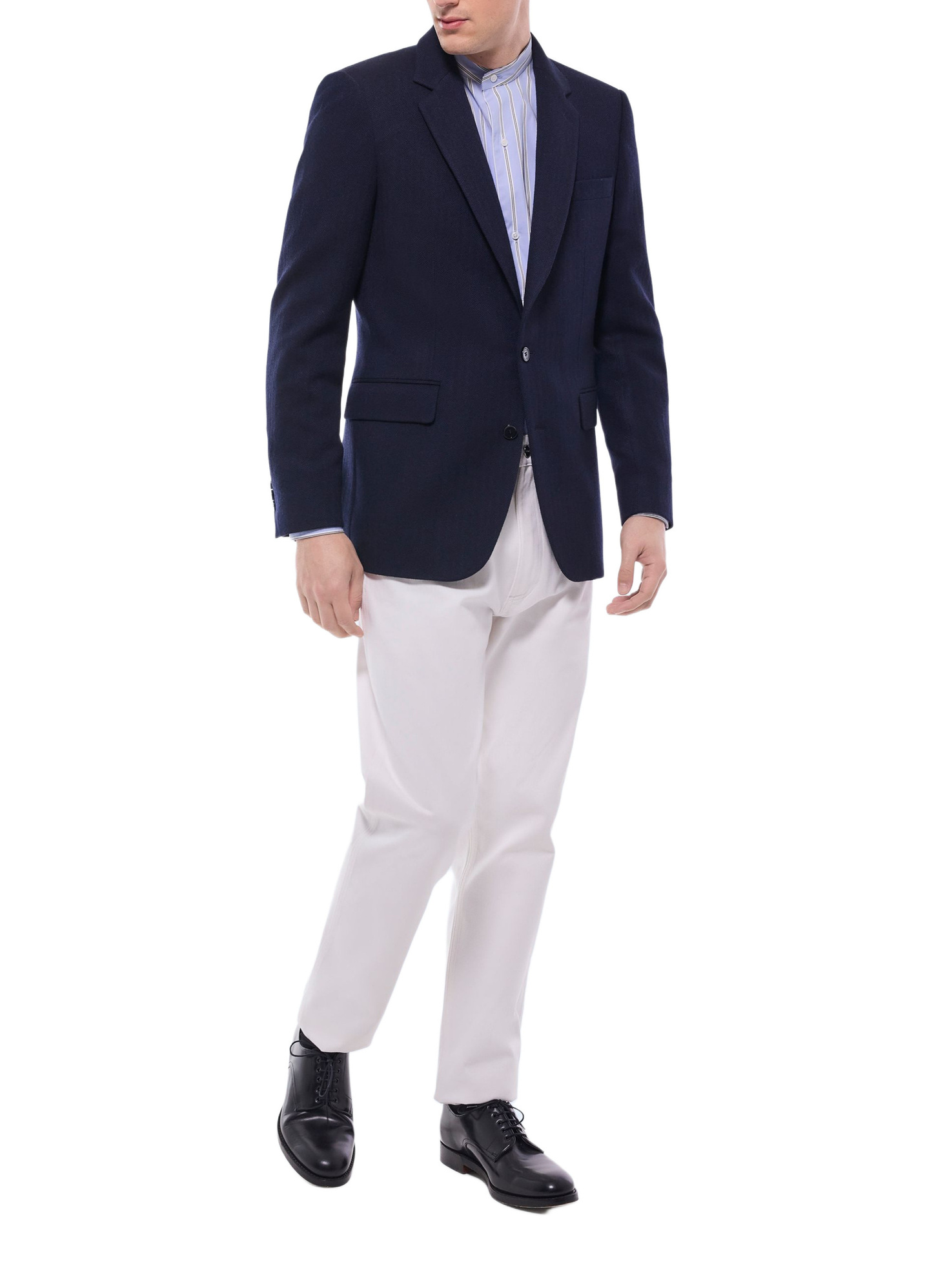 Men's navy blue virgin wool and cashmere Fursac - V3GAFA-GV11-D030