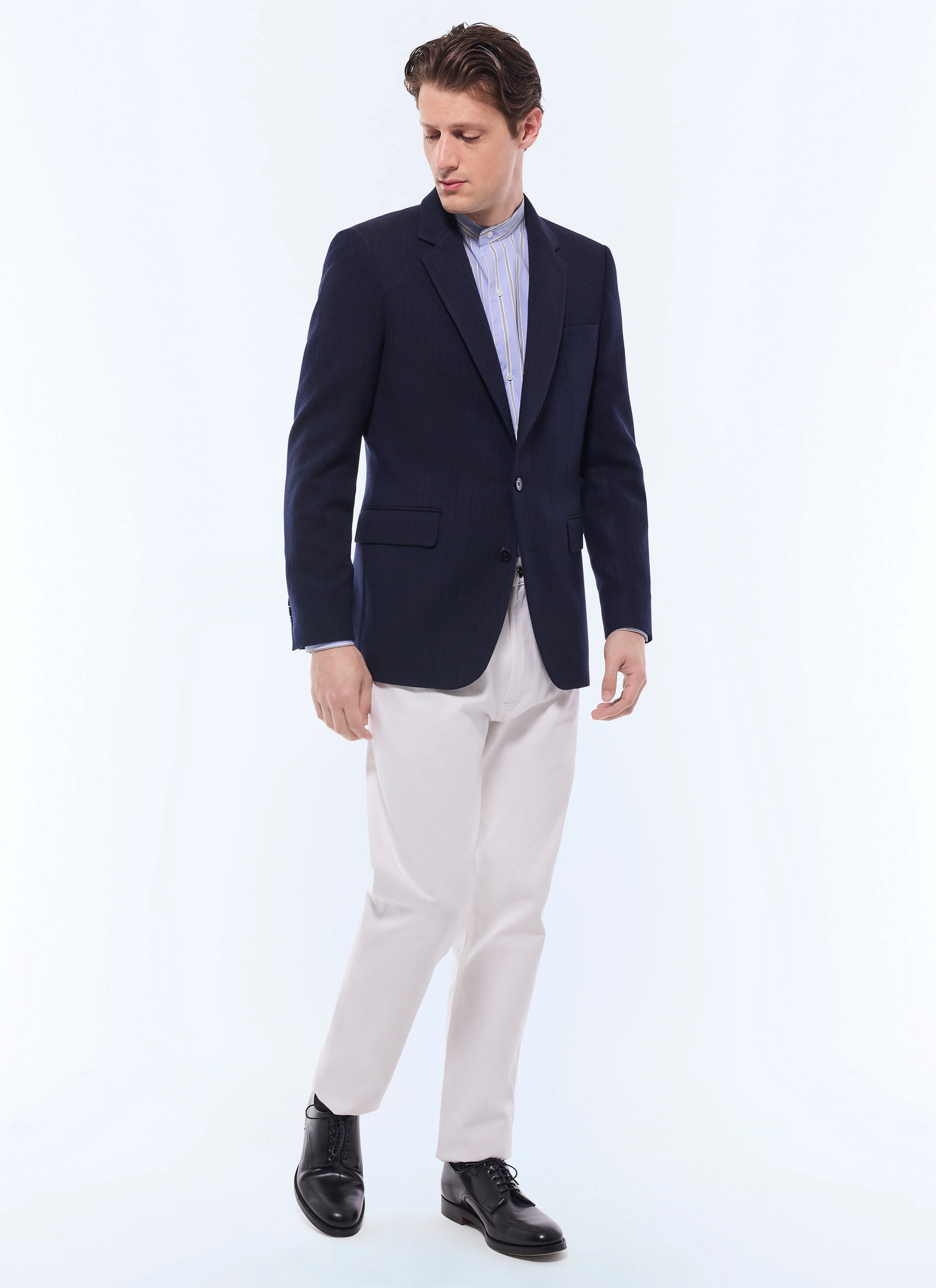 Men's navy blue virgin wool and cashmere Fursac - V3GAFA-GV11-D030