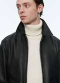 Blouson en cuir noir - 22HM3ACER-AL02/20