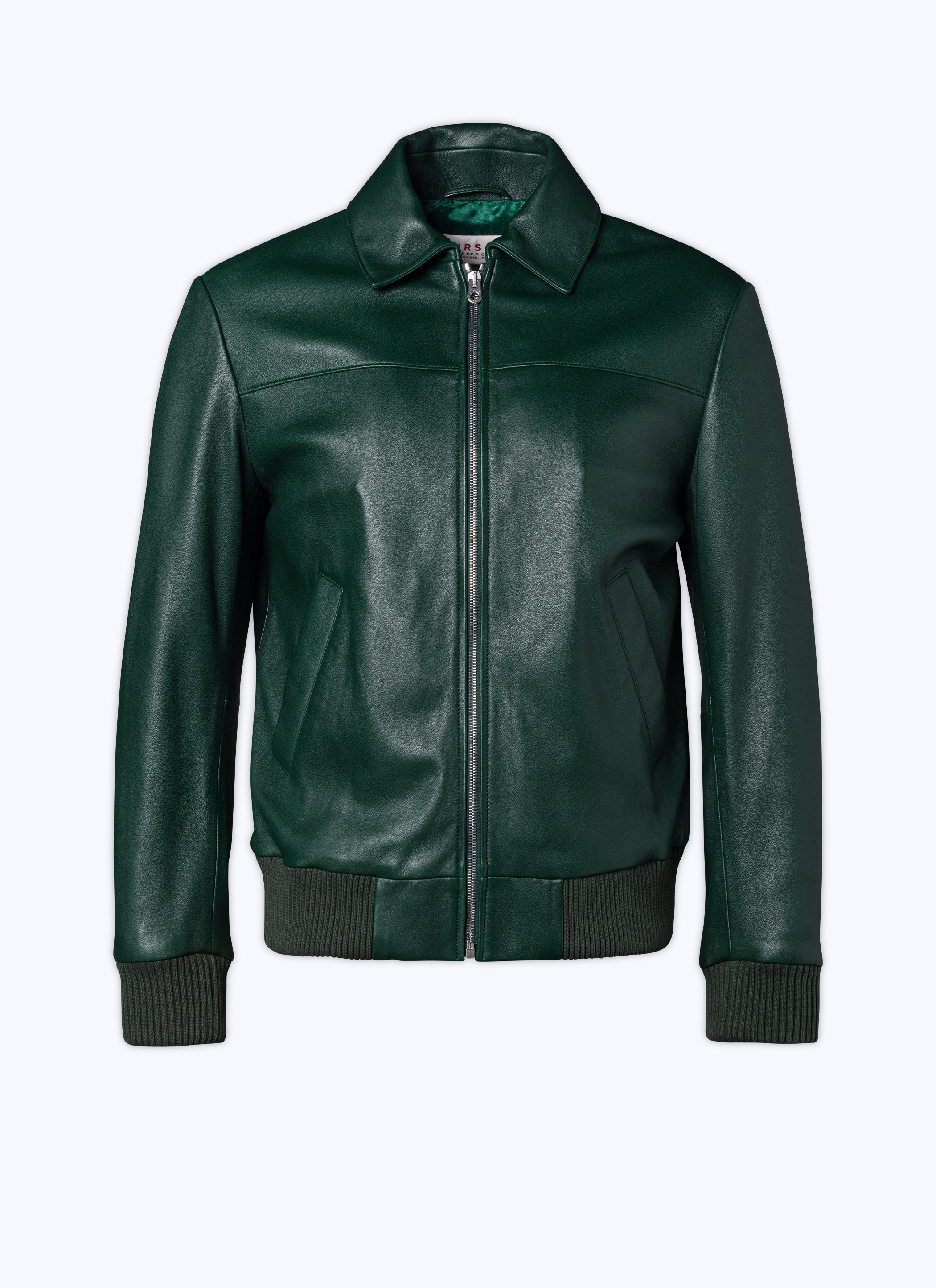 FURSAC - Blouson en cuir d'agneau vert - Homme - Taille XL - Vert
