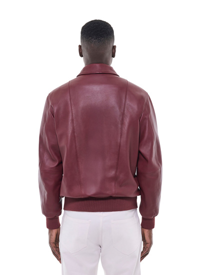 Blouson en cuir homme cuir d'agneau lisse Fursac - M3GRED-GL01-C014