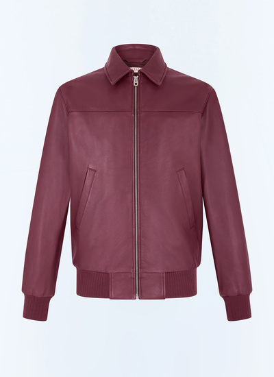 Blouson en cuir rouge homme cuir d'agneau lisse Fursac - M3GRED-GL01-C014