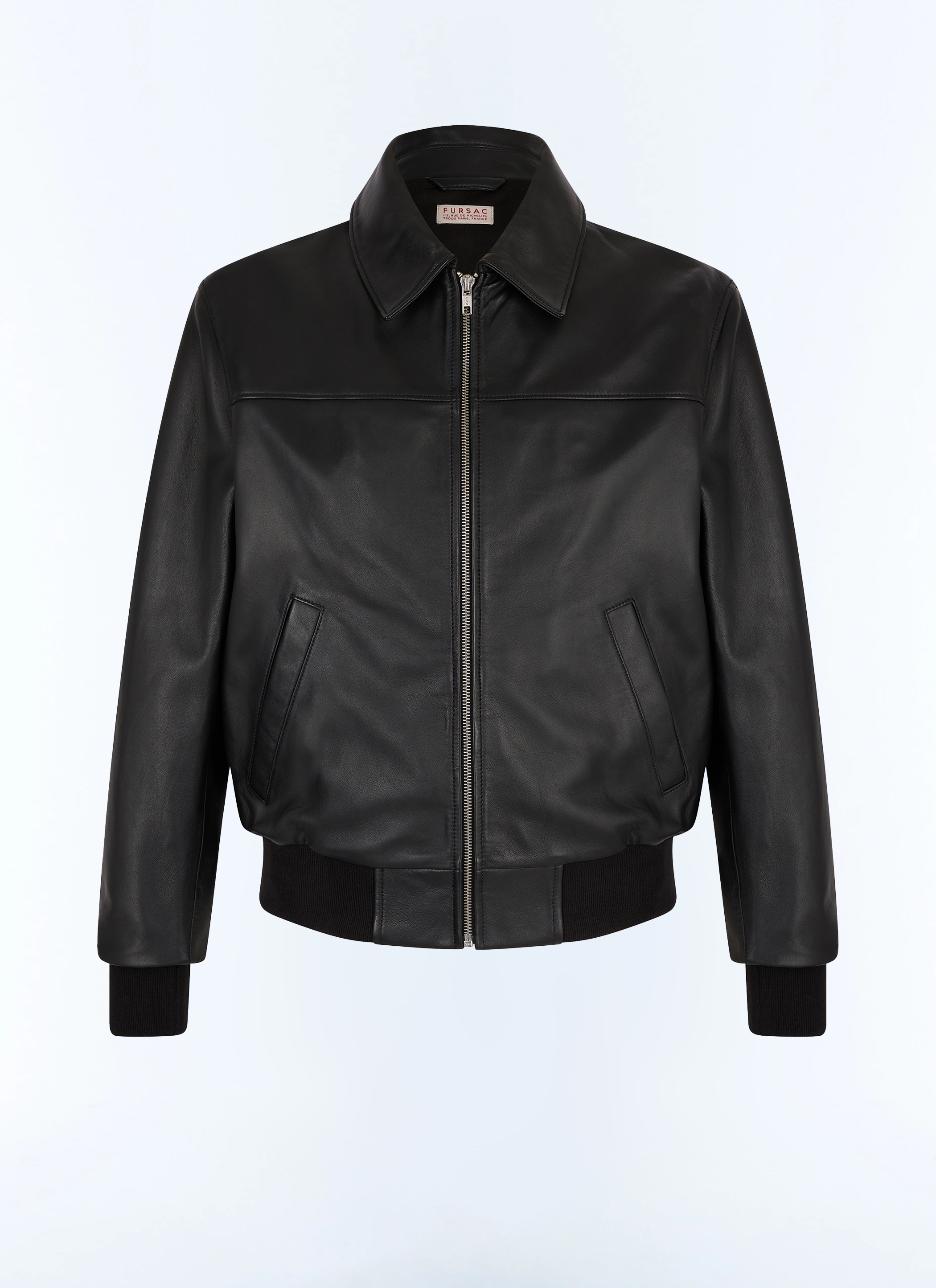 FURSAC - Blouson en cuir d'agneau - Homme - Taille XXL - Noir - Coupe Droite