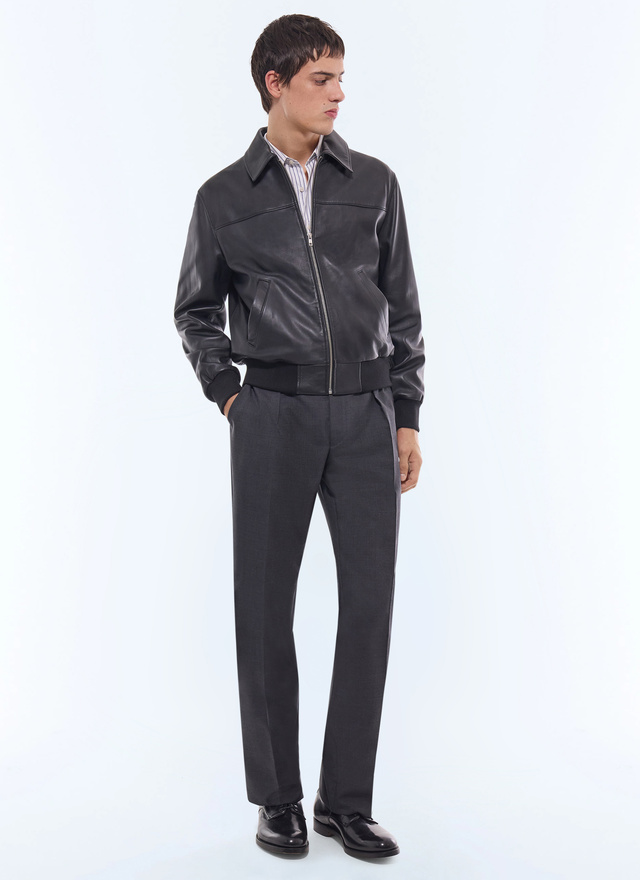 Blouson en cuir noir homme Fursac - M3GRED-GL01-B020