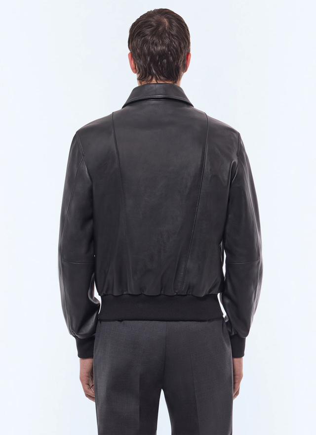 Blouson en cuir homme cuir d'agneau lisse Fursac - M3GRED-GL01-B020