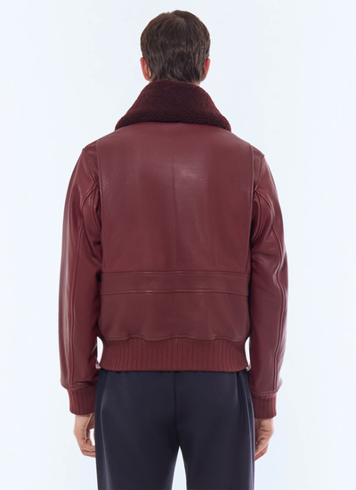 Blouson en cuir homme cuir de vache et laine de mouton Fursac - M3GOTT-GL02-C014
