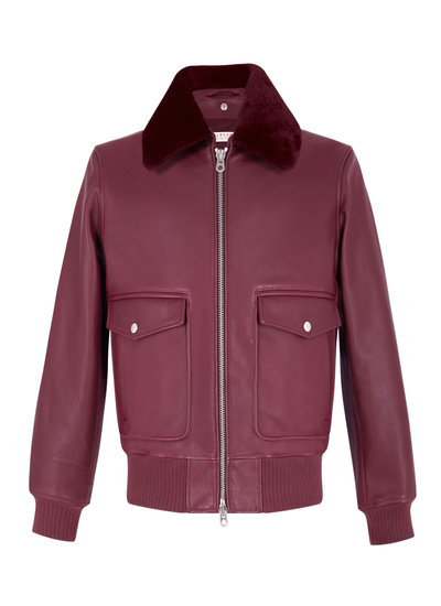 Blouson en cuir cuir de vache et laine de mouton homme Fursac - M3GOTT-GL02-C014