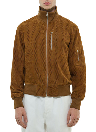 Blouson en cuir homme camel daim certifié Fursac - M3FERF-FL04-A011