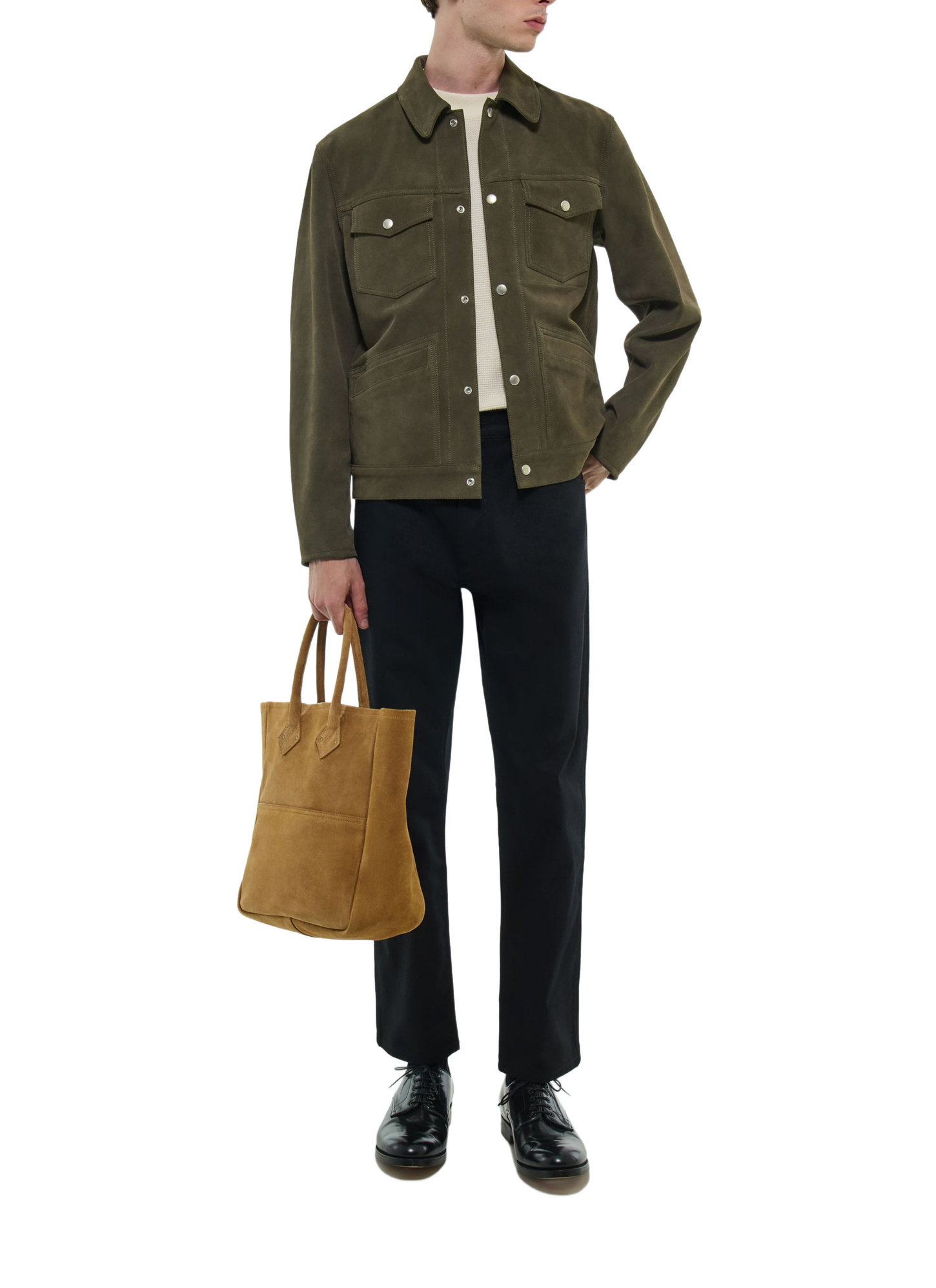 Blouson en cuir taupe homme Fursac - M3FICI-FL01-G014