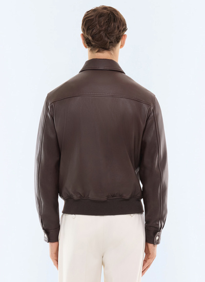 Blouson en cuir homme matière principale: 100% cuir d'agneaudoublure corps: 100% polyesterdoublure manches: 100% polyesterdoublure poches: 100% cotonbord-côte: 50% polyester, 46% coton, 4% elasthanne Fursac - M3LRED-GL01-G018